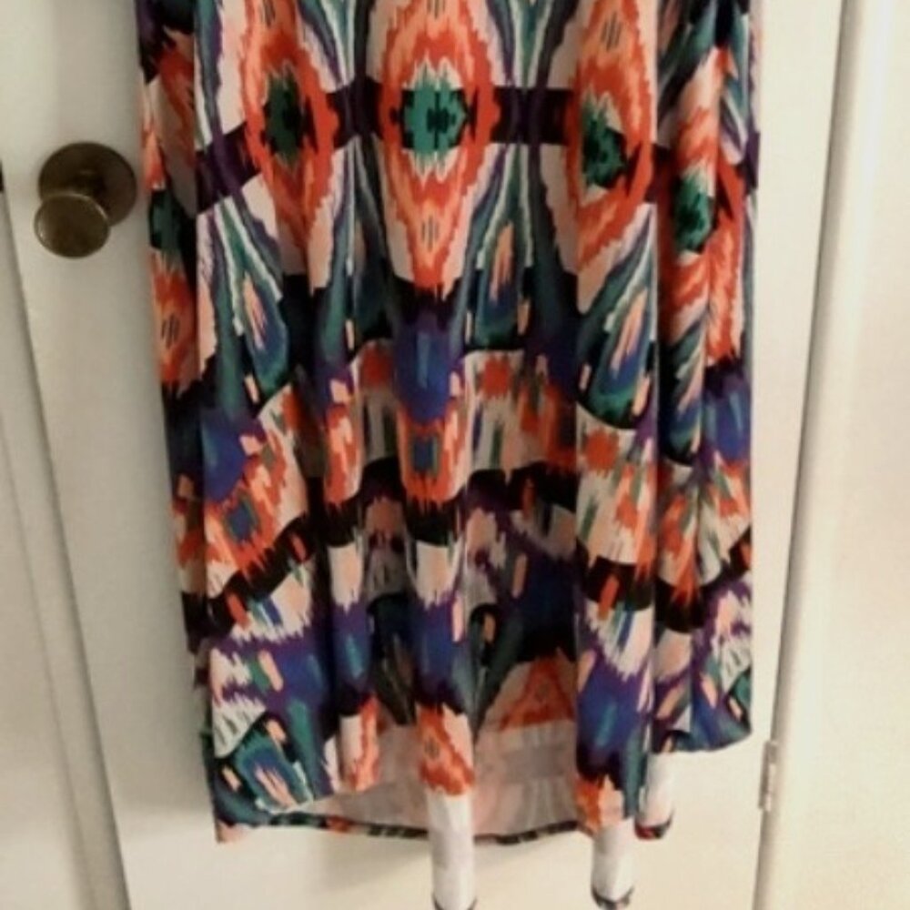 LULAROE Size 2XL CARLY DRESS AZTEC TRIBAL HI LO HEM Maxi SWING DRESS NWT